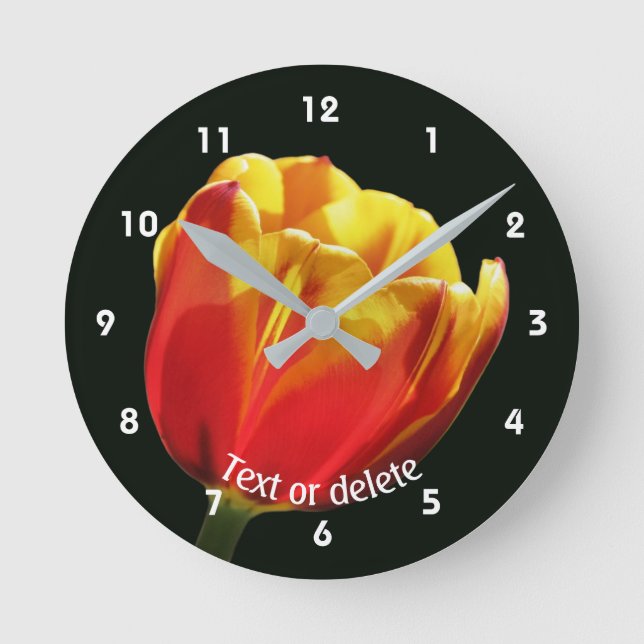 Vibrant Tulip Flower Personalized Round Clock Runde Wanduhr (Vorderseite)