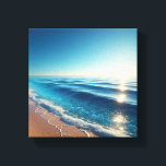 Vibrant Turquoise Ocean Waves with Golden Sand Leinwanddruck<br><div class="desc">A stunning digital seascape showcasing the brilliant contrast between deep azure waters and bright turquoise shoreline. Gentle white foam laps against a warm golden shore, while the midday sun creates a sparkling diamond-like reflection on the water's surface. This uplifting and high-energy composition is perfect for summer-themed home decor, coastal hospitality...</div>
