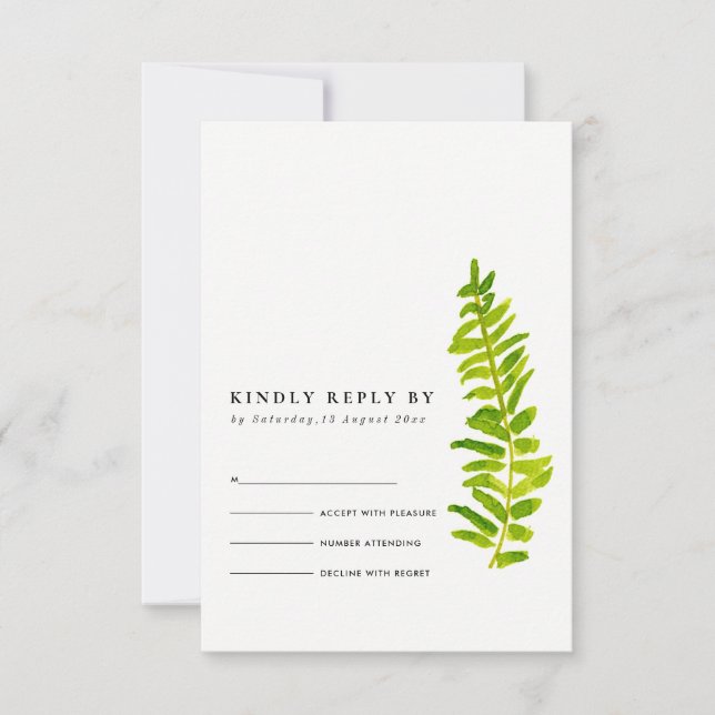 VIBRANT VERT OR EAU COULEUR FERN FOLIAGE RSVP (Devant)