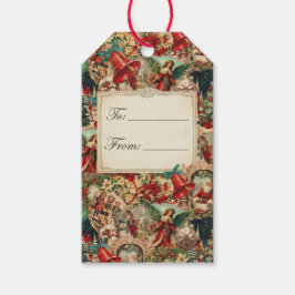 Vibrant Victorian Christmas Collage Geschenkanhänger