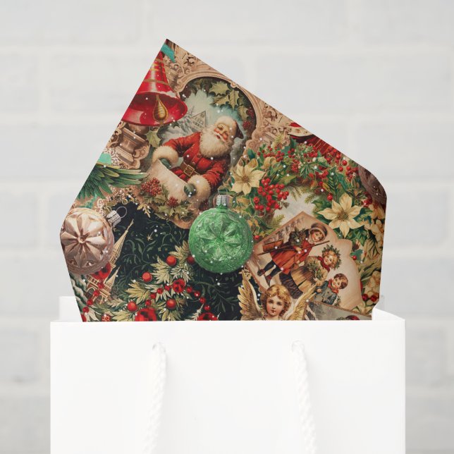 Vibrant Victorian Christmas Collage Seidenpapier (Geschenktüte)
