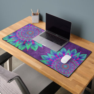 Vibrant violet et Turquoise Mandala Fleurs Nature 