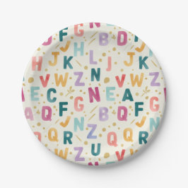 Vibrant Watercolor Alphabet Pappteller