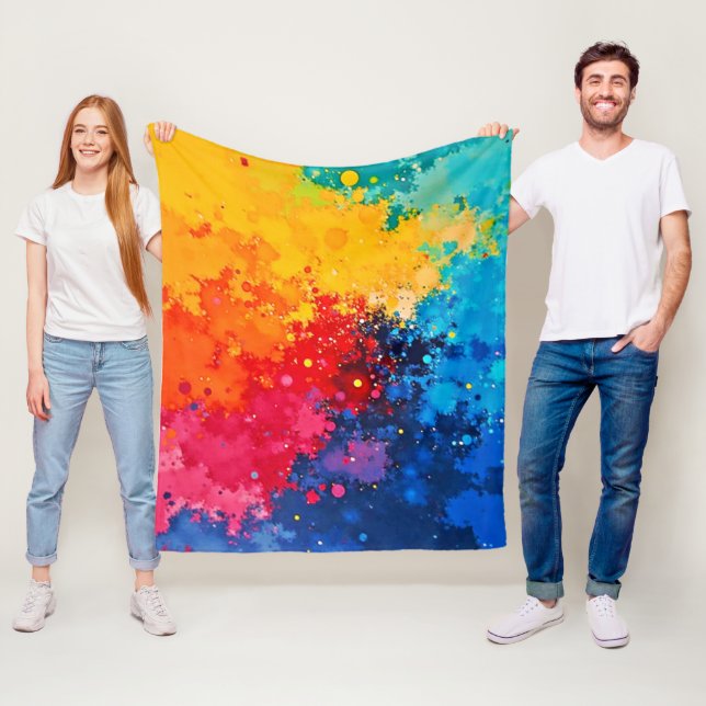 Vibrant Watercolor Chaos Art Fleecedecke (Beispiel)