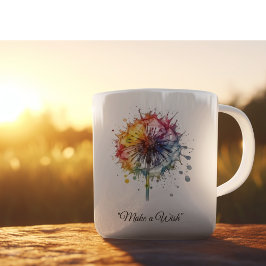 Vibrant Watercolor Dandelion, custom Kaffeetasse