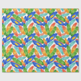 Vibrant Watercolor Feather Pattern — Abstract ِArt Geschenkpapier