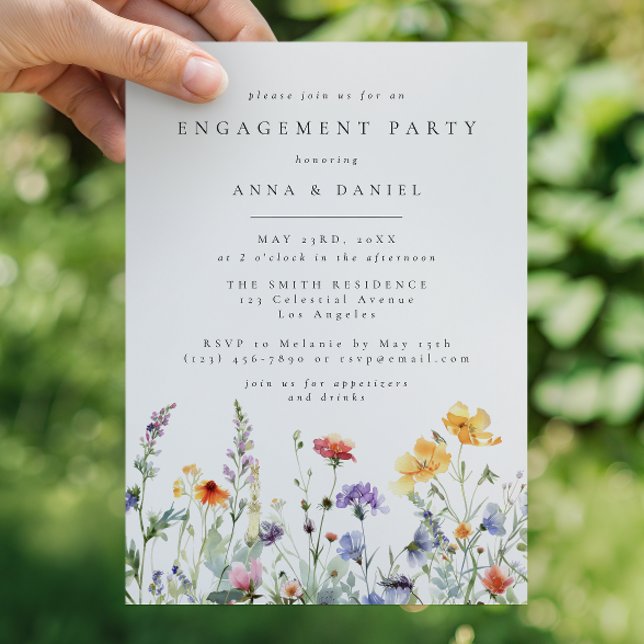 Vibrant Watercolor Floral Engagement Party Einladung (Von Creator hochgeladen)