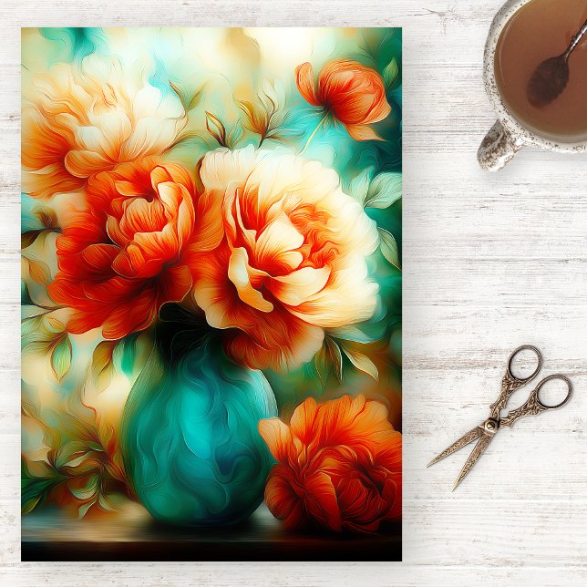 Vibrant Watercolor Floral Tissue Paper Seidenpapier (Von Creator hochgeladen)