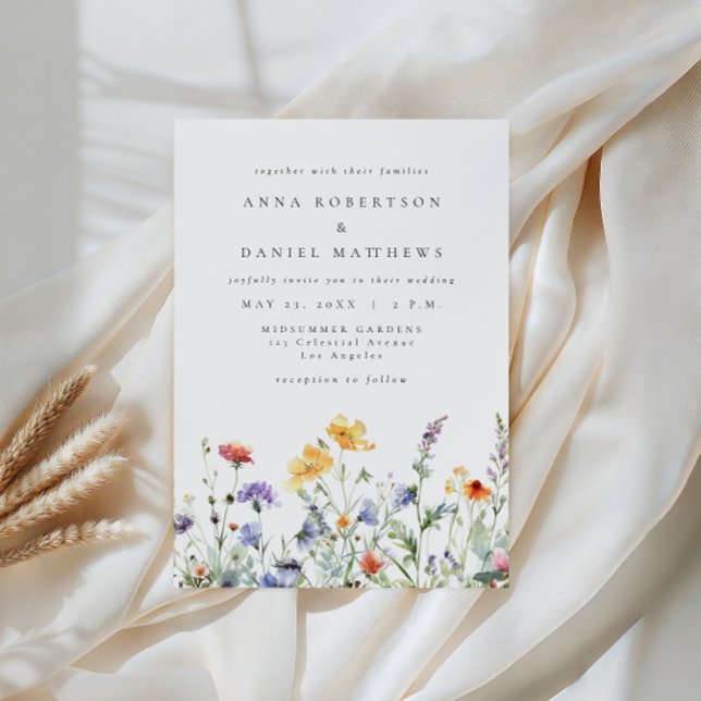 Vibrant Watercolor Floral Wedding Invitation (Créateur téléchargé)