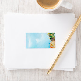 Vibrant Watercolor Tropische Ananas Umschlag Adressaufkleber