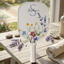 Vibrant Wildflower Personalized Pickleball Schläger