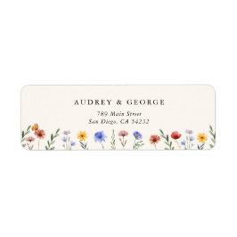 Vibrant Wildflowers Wedding Return Address