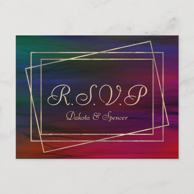 Vibrant Wisps | Jewel Tone Watercolor UAWG Einladungspostkarte (Vorderseite)