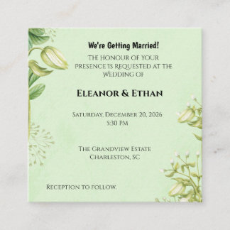 Vibrant Yellow Tulip & Ranunculus Formal Wedding I Begleitkarte