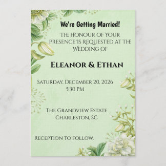 Vibrant Yellow Tulip & Ranunculus Formal Wedding I Einladung