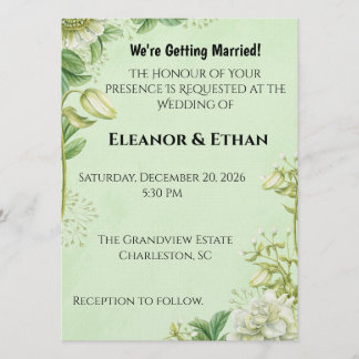 Vibrant Yellow Tulip & Ranunculus Formal Wedding I Einladung