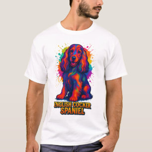 Vibrante Pop-Art-Englischer-Cocker-Spaniel T-Shirt