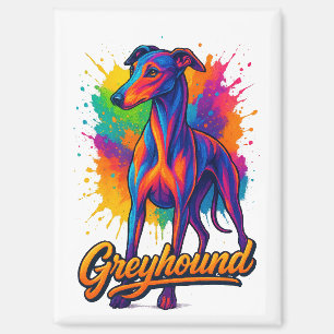 Vibrante Pop-Art-Greyhound Magnet