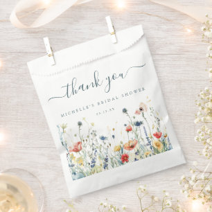 Vibrante Wildblumen-Brautparty Geschenktütchen