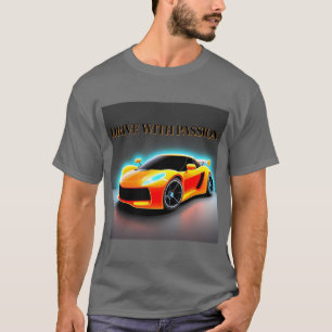Vibranter Sportwagen mit Neon-Glanz T-Shirt