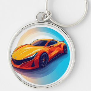 Vibrantes Sportauto mit modernem Design Schlüsselanhänger