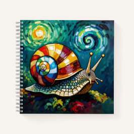 Vibrantly Colorful Impasto Whimsical Snail Notizbuch