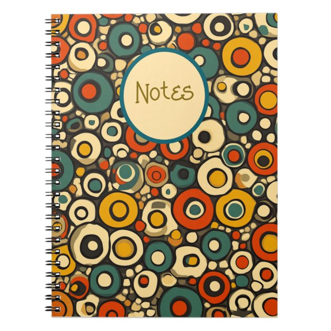 Vibrany Circles Notebook - Fett Retro-Farben Notizblock (Vorderseite)