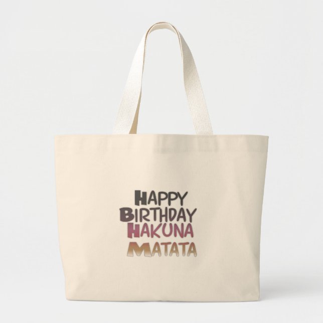 Vibrany Happy Birthday Hakuna Matata Design Jumbo Stoffbeutel (Vorne)