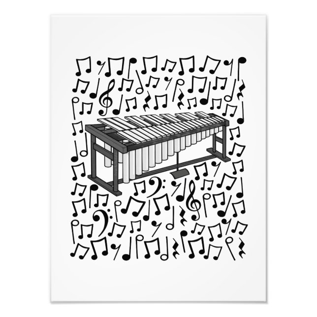 Vibraphone Musical Notes Percussionist Musiker Fotodruck (Vorne)