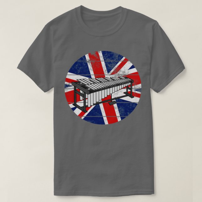 Vibraphone UK Flag Britain Vibraphonist Schlagzeug T-Shirt (Design vorne)