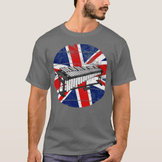 Vibraphone UK Flag Britain Vibraphonist Schlagzeug T-Shirt