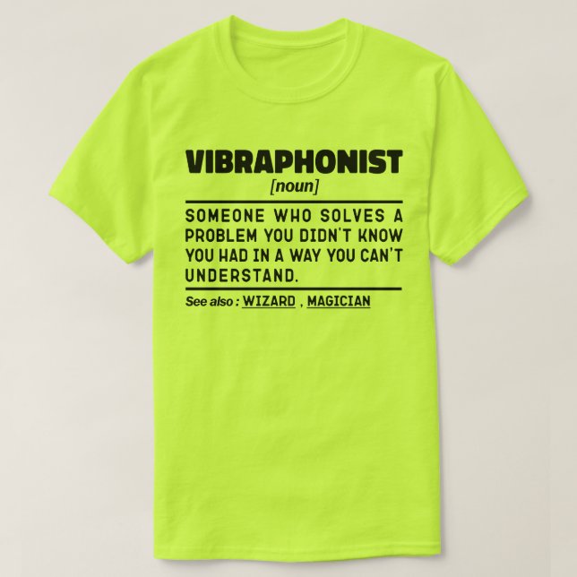 Vibraphonist Noun Schlagzeug Instrument Lover Cool T-Shirt (Design vorne)