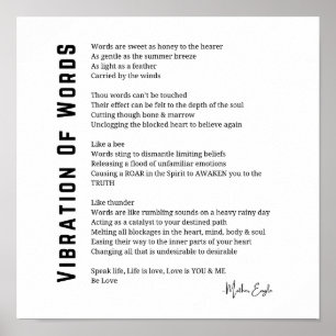Vibration des mots éveil poème poster art mur