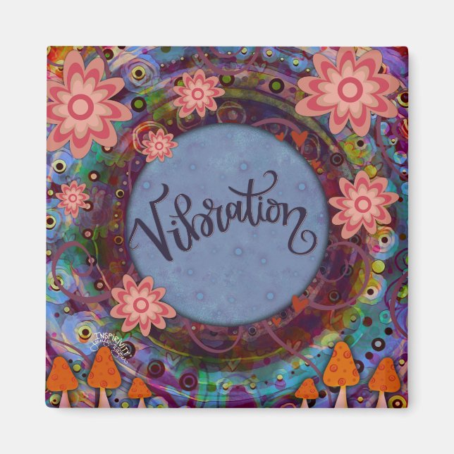 Vibration Floral Hübsch farbige Inspiritivität Magnet (Vorne)