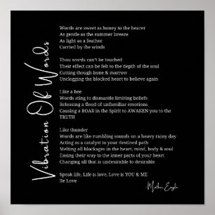 Vibration von Wörtern, die Gedicht-Wand-Kunst erwe Poster