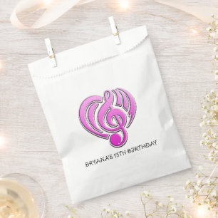 Vibrationen Musikalische Liebe Rosa Herz Musiknote Geschenktütchen