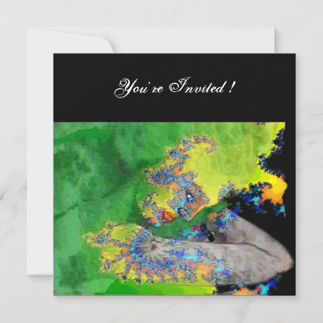 VIBRATIONEN VON MATERIALIEN , grün-gelb Einladung (Vorderseite)