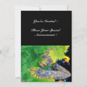 VIBRATIONEN VON MATERIALIEN , grün-gelb Einladung