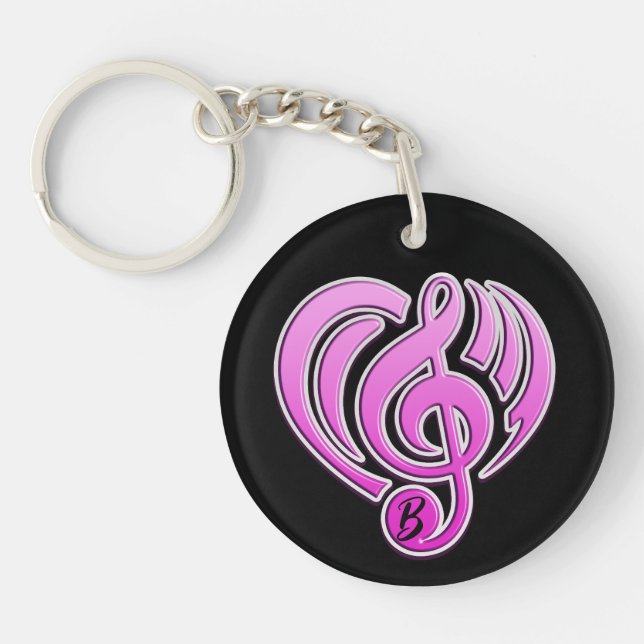 Vibrations Amour musical Coeur rose Note DJ (Devant)