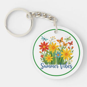 Vibrations estivales florales avec papillons