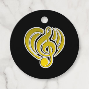 Vibrations Musical Love Yellow Heart Musiknote DJ Geschenkanhänger