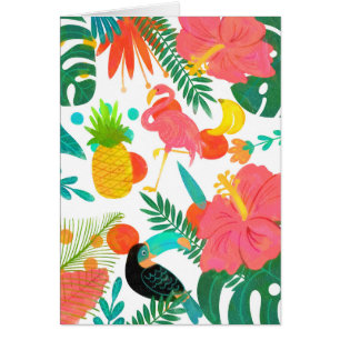 Vibrations Tropicales Feuilles Florales Fête Été L
