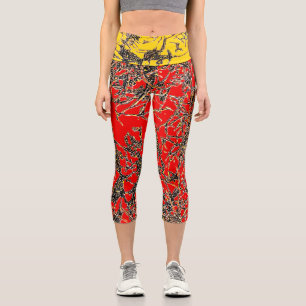 VIBRATIÖSE Capris in RED/GOLD