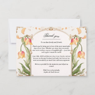 Vibrierende Blumen- und Goldhochzeit Dankeschön Ka Dankeskarte