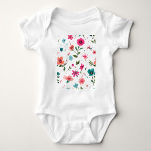 Vibrierende Blumenmuster Art Baby Strampler
