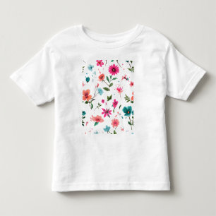 Vibrierende Blumenmuster Art Kleinkind T-shirt