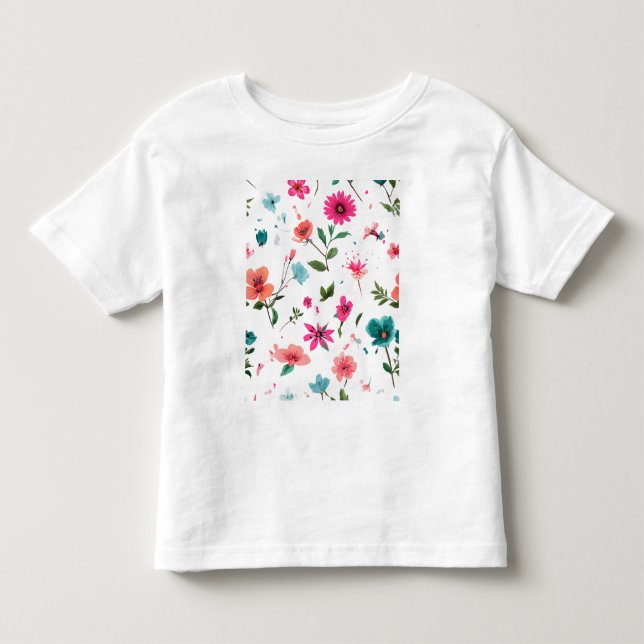 Vibrierende Blumenmuster Art Kleinkind T-shirt (Vorderseite)