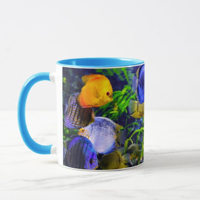 Vibrierende bunte tropische Seewasserfische Tasse (Links)