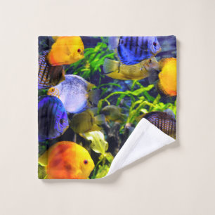 Vibrierende bunte tropische Seewasserfische Waschlappen