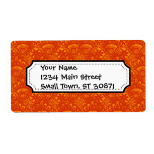 Vibrierende elegante orange Damast-Spitze-Girly